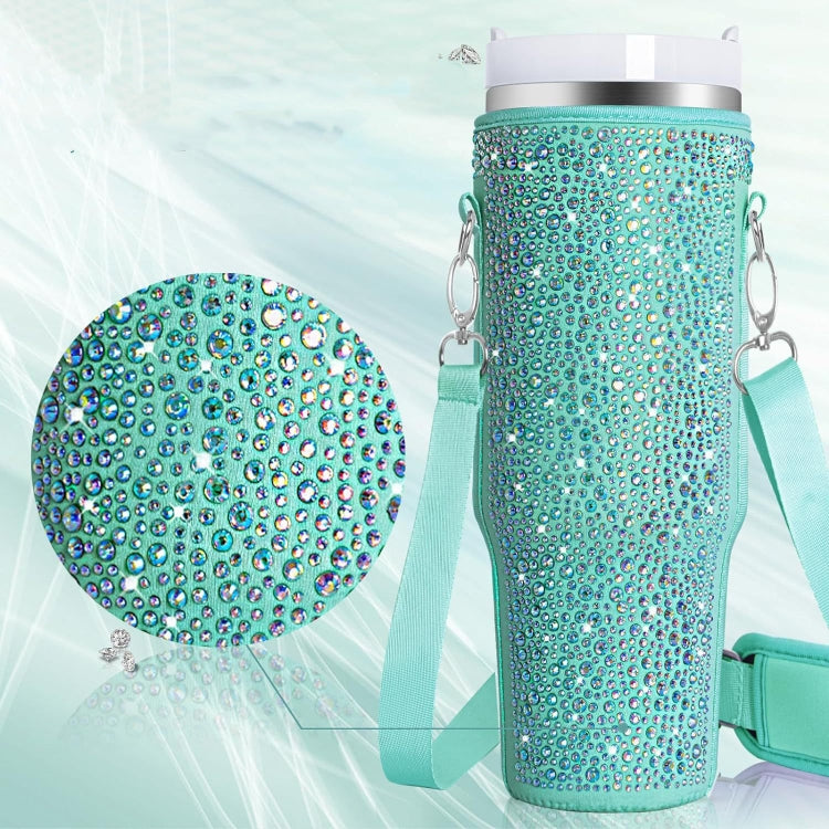 FrostSip sparkle cup carrier in green